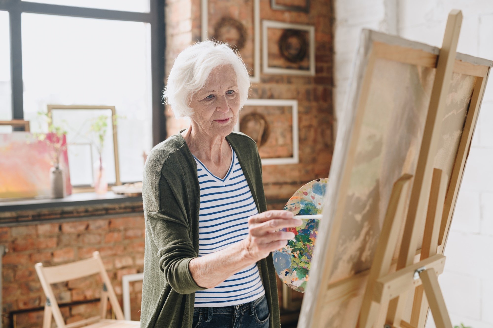 Montessori woman painting